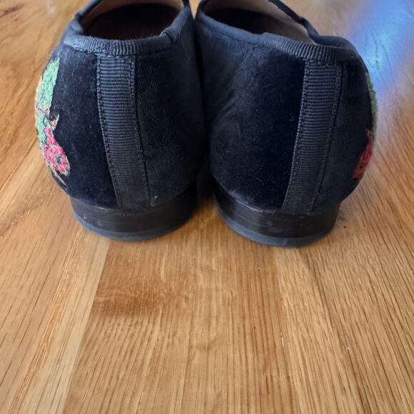 Stubbs & Wootton Black Velvet Needlepoint Horse Equestrian Loafer Flats Sz 8 - Picture 8 of 12